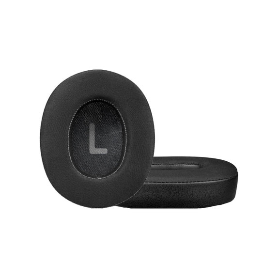 Nadomestne blazinice za ušesa za JBL Tune 700BT, 710BT, Spominska pena + Usnje + Tekstil, Črne, Hlajeni gel, 1 Par