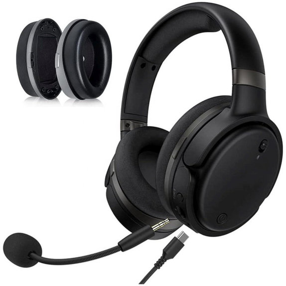 Nadomestne blazinice za ušesa za Kingston HyperX Cloud Orbit S, Spominska pena + PU usnje, Črne, 1 Par