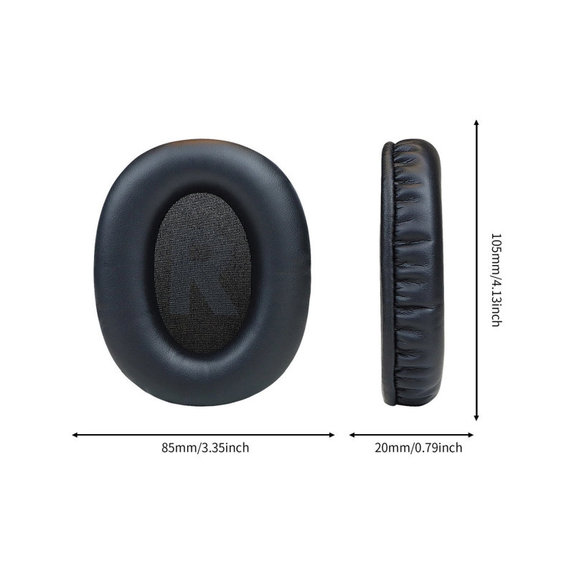 Nadomestne blazinice za ušesa za Logitech G Pro X, Spominska pena + PU usnje, Črne, 1 Par