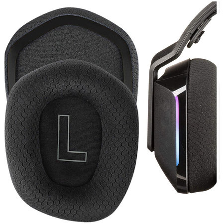 Nadomestne blazinice za ušesa za Logitech G335, G733, Spominska pena + Tekstil, Črne, 1 Par