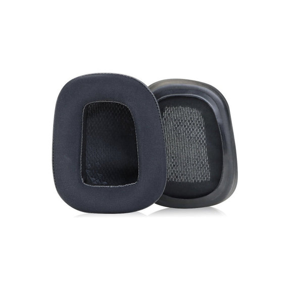 Nadomestne blazinice za ušesa za Logitech G633 Artemis, G933 Artemis, Spominska pena + Tekstil + Usnje, Črne, Hlajeni gel, 1 Par