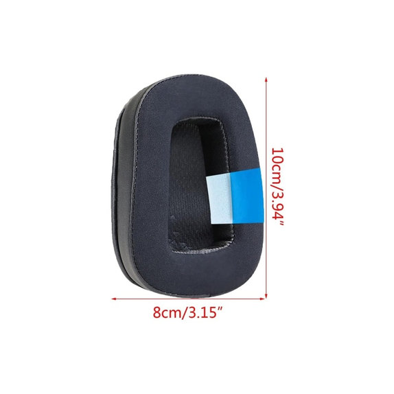 Nadomestne blazinice za ušesa za Logitech G633 Artemis, G933 Artemis, Spominska pena + Tekstil + Usnje, Črne, Hlajeni gel, 1 Par