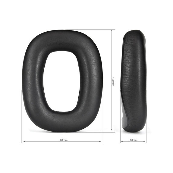 Nadomestne blazinice z magnetom za Logitech Astro A30, Spominska pena + PU usnje, Črne, 1 Par