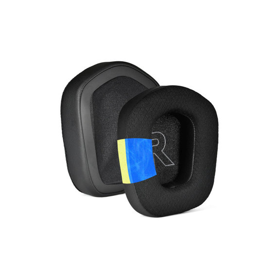 Nadomestne blazinice za ušesa za Logitech G733, Spominska pena + Tekstil + Usnje, Črne, Hlajeni gel, 1 Par