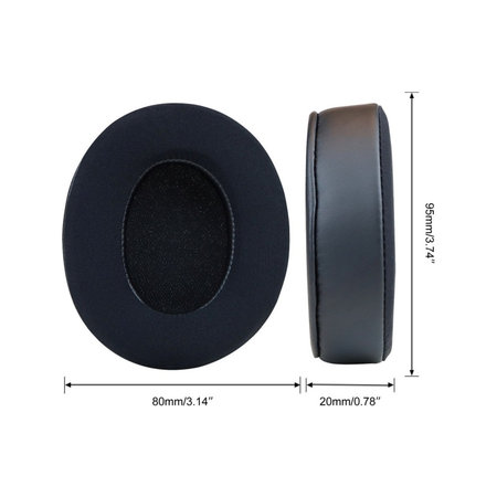 Nadomestne blazinice za ušesa za Beats Studio Pro, Spominska pena + Tekstil + Usnje, Črne, Hlajeni gel, 1 Par