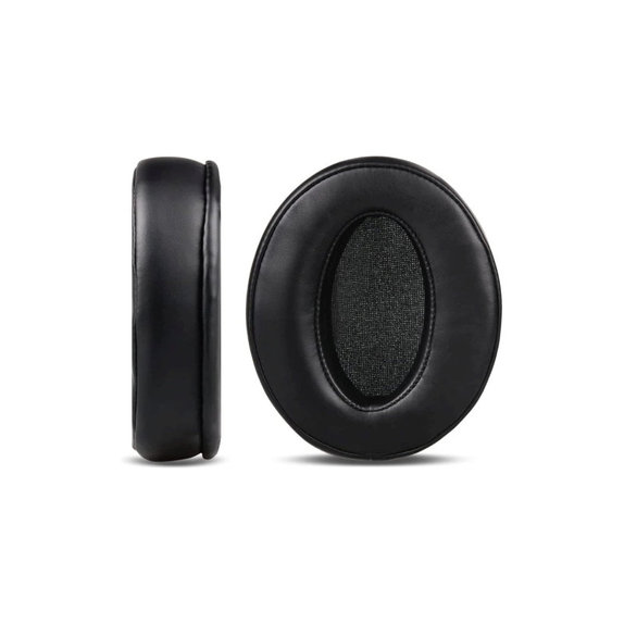 Nadomestne blazinice za ušesa za Sennheiser HD4.50, HD450, Spominska pena + Usnje, Črne, 1 Par