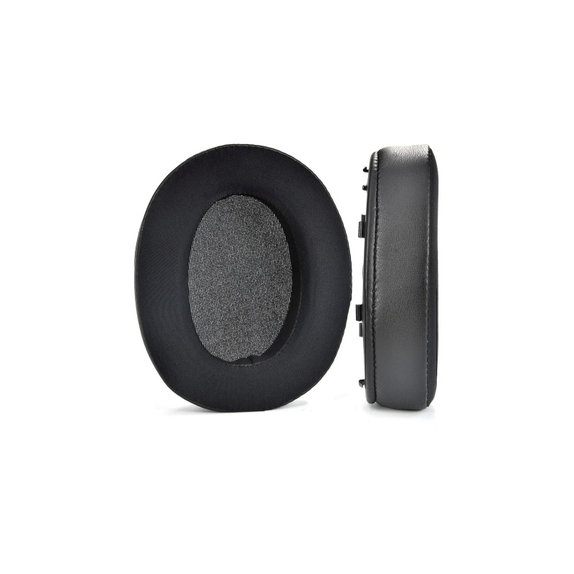 Nadomestne blazinice za ušesa za Sony WH-XB910N, Spominska pena + Tekstil + Usnje, Črne, Hlajeni gel, 1 Par