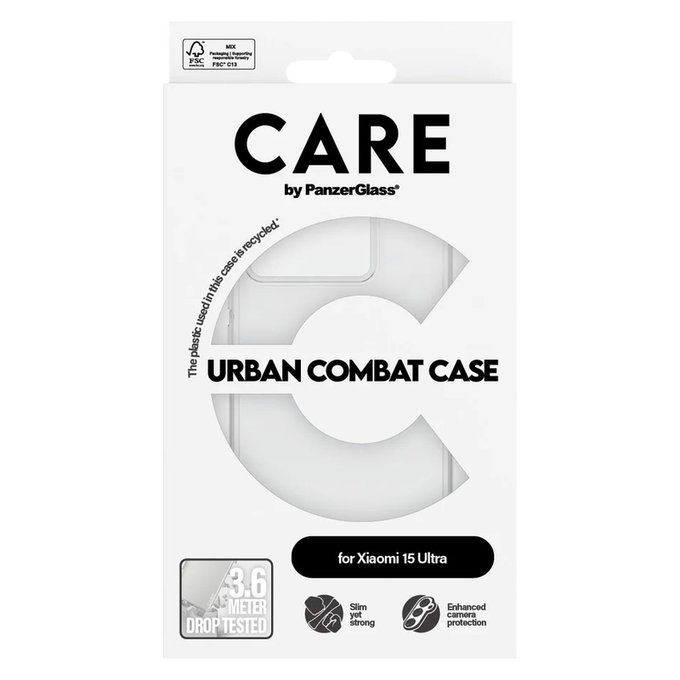 Ovitek Urban Combat za Xiaomi 15 Ultra, Prozorna, PanzerGlass