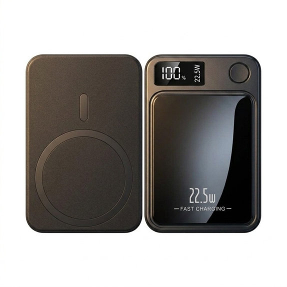 FixPremium - MagSafe PowerBank 5000mAh z LED zaslonom, črna