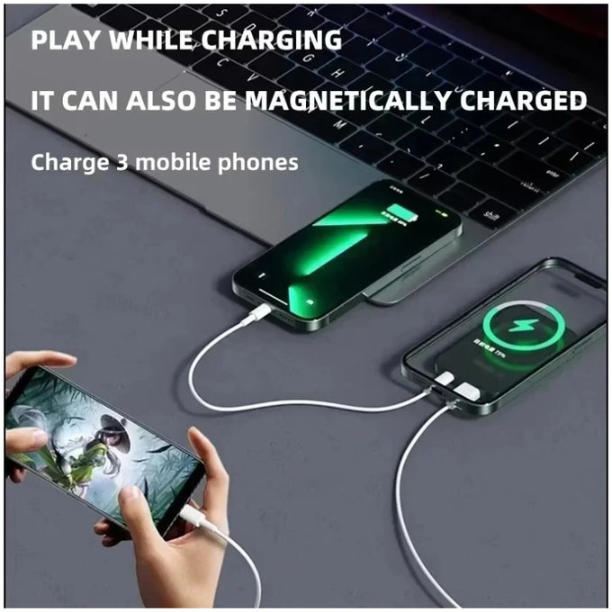 FixPremium - MagSafe PowerBank 5000mAh z LED zaslonom, črna