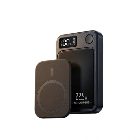 FixPremium - MagSafe PowerBank 5000mAh z LED zaslonom, črna