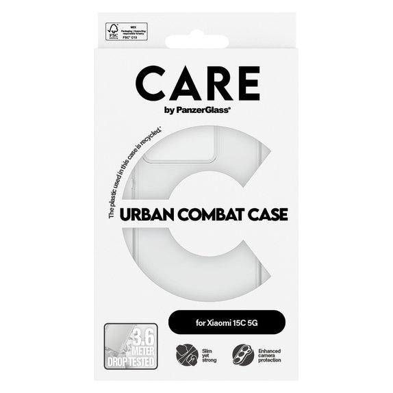 Ovitek Urban Combat za Xiaomi 15C 5G, Prozorna, PanzerGlass