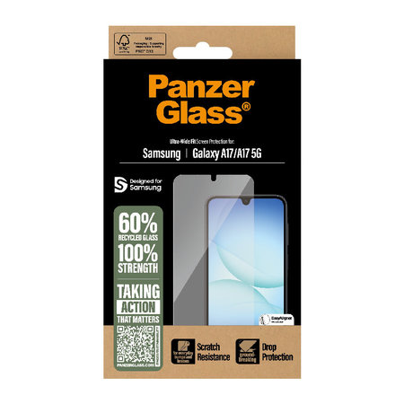 PanzerGlass - UWF kaljeno steklo z aplikatorjem za Samsung Galaxy A17, A17 5G, prozorno