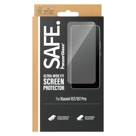Kaljeno steklo UWF za Xiaomi 15T/15T Pro, Črna, SAFE by PanzerGlass