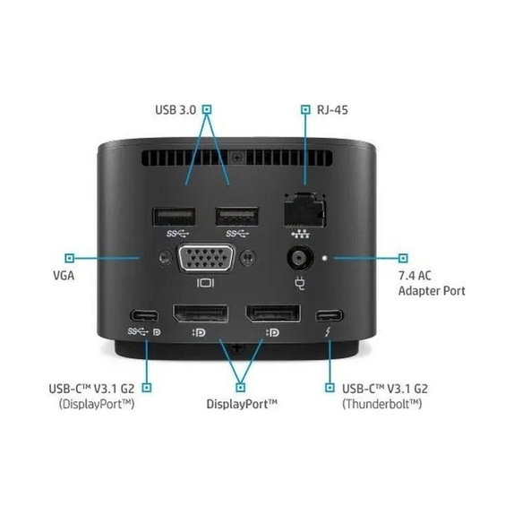 HP - Priključna postaja Thunderbolt G2 (USB-C) Obnovljeno