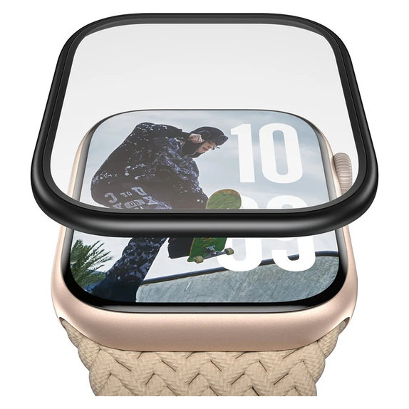 Kaljeno steklo UWF METALLIC za Apple Watch 11/10 46 mm, Črna, PanzerGlass