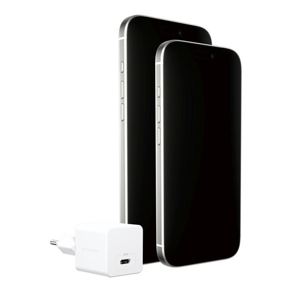 Potovalni adapter Grand Prix USB-C, GaN, 30 W PD, srebrno-bel, empower