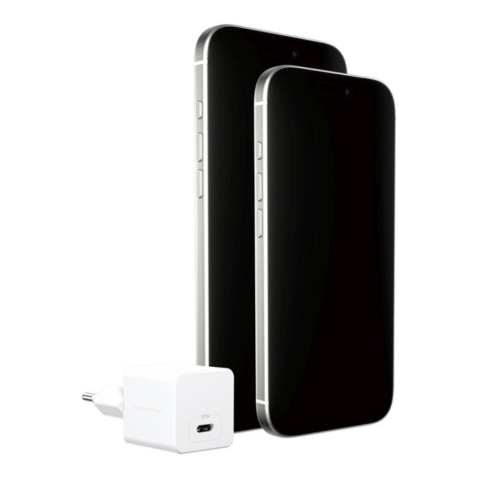 Potovalni adapter Grand Prix USB-C, GaN, 30 W PD, srebrno-bel, empower