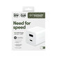 Potovalni adapter Grand Prix USB-C/USB-A, GaN, 35 W PD, srebrno-bel, empower