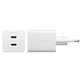 Potovalni adapter Grand Prix 2x USB-C, GaN, 45 W PD, Srebrno-bela, empower