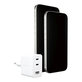 Potovalni adapter Grand Prix 2x USB-C/USB-A, GaN, 70 W PD, Srebrno-bela, empower