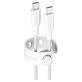 Kabel USB-C, 60 W, Racing, 1,2 m, srebrno-bel, empower