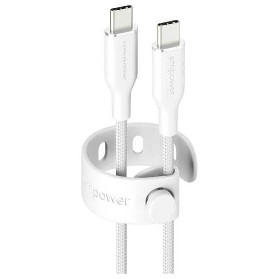 Kabel USB-C, 60 W, Racing, 2 m, Srebrno-bela, empower