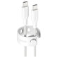 Kabel USB-C, 240 W, Racing, 1,2 m, srebrno-bel, empower