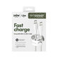 Kabel USB-C, 240 W, Racing, 1,2 m, srebrno-bel, empower
