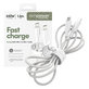 Kabel USB-C, 240 W, Racing, 1,2 m, srebrno-bel, empower