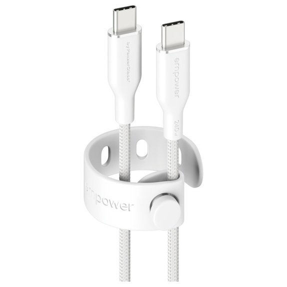 Kabel USB-C, 240 W, Racing, 2 m, Srebrno-bela, empower