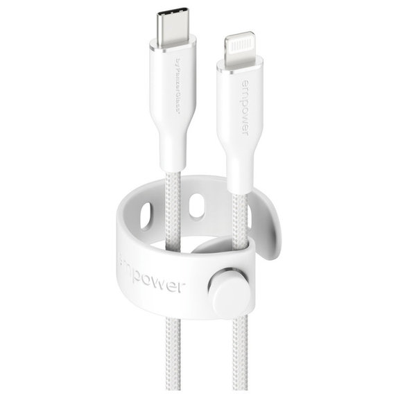 Kabel USB-C/Lightning, 60 W, Racing, 1, 2 m, Srebrno-bela, empower