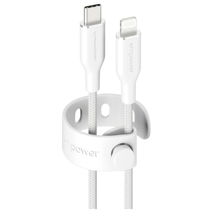 Kabel USB-C/Lightning, 60 W, Racing, 1, 2 m, Srebrno-bela, empower