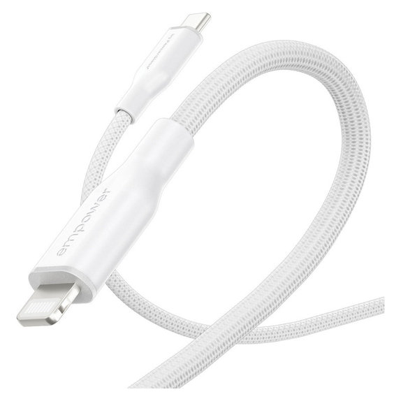 Kabel USB-C/Lightning, 60 W, Racing, 1, 2 m, Srebrno-bela, empower
