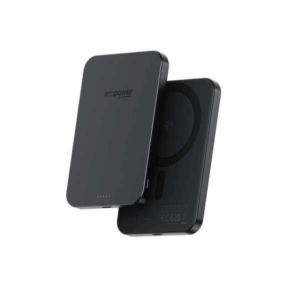 Brezžična PowerBank 5000 mAh, 20 W, združljiva z MagSafe, Qi2/USB-C, Space Black, empower