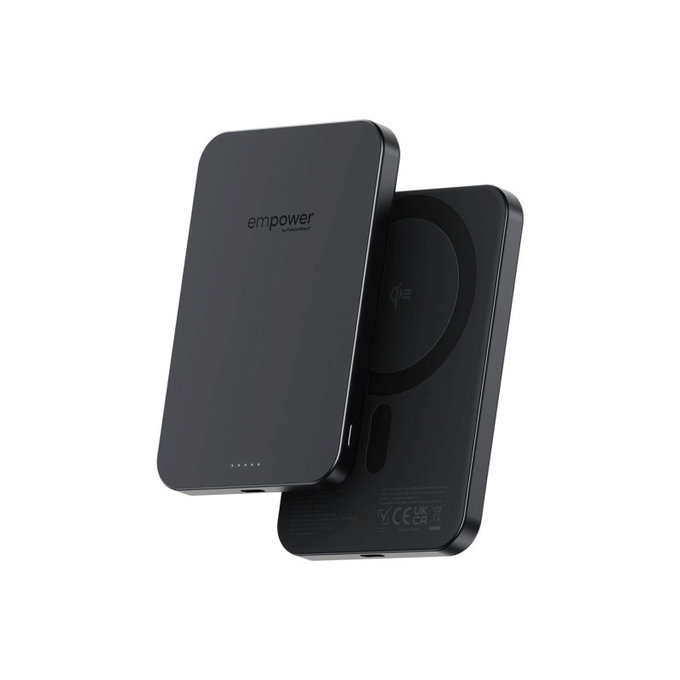 Brezžična PowerBank 5000 mAh, 20 W, združljiva z MagSafe, Qi2/USB-C, Space Black, empower