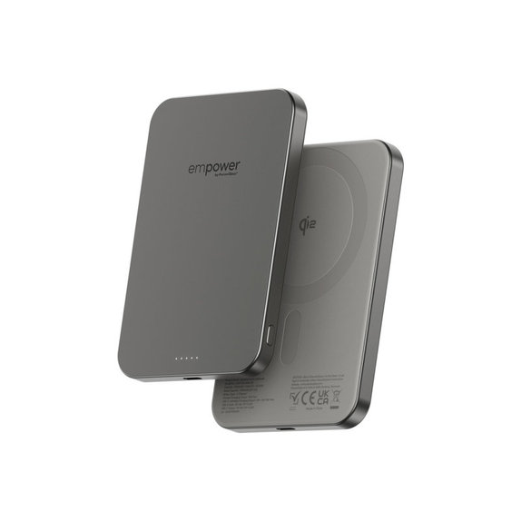 Brezžična PowerBank 5000 mAh, 20 W, združljiva z MagSafe, Qi2/USB-C, titan, empower