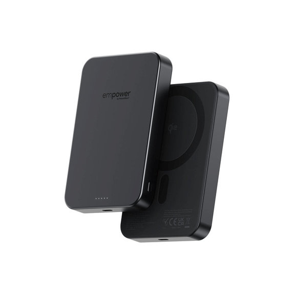 Brezžična PowerBank 10000 mAh, 20 W, združljiva z MagSafe, Qi2/USB-C, Space Black, empower