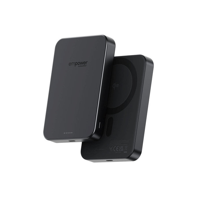 Brezžična PowerBank 10000 mAh, 20 W, združljiva z MagSafe, Qi2/USB-C, Space Black, empower