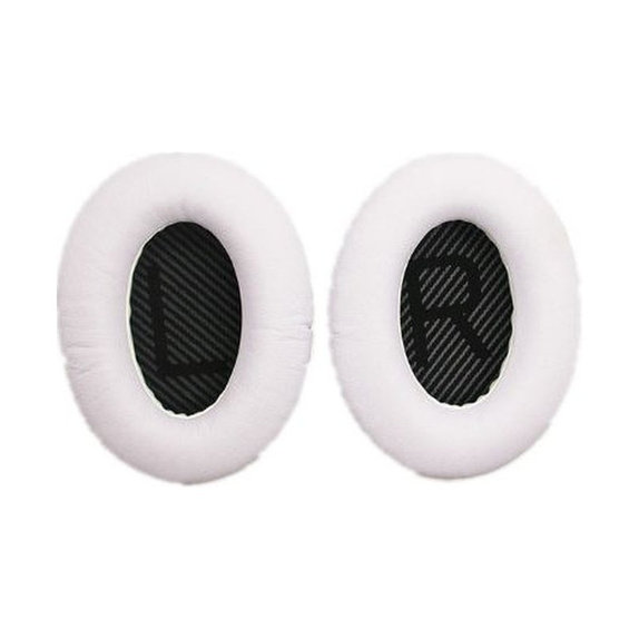 Nadomestne blazinice za ušesa za Bose QuietComfort 2, 15, 25 in 35, Spominska pena + PU usnje, Črno-bele, 1 par