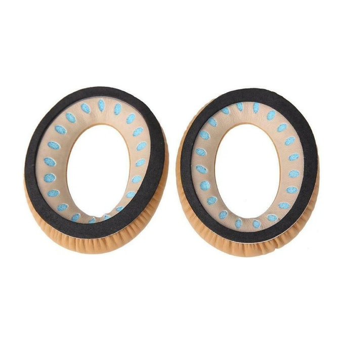 Nadomestne blazinice za ušesa za Bose QuietComfort 2, 15, 25 in 35, Spominska pena + PU usnje, Kaki, 1 par