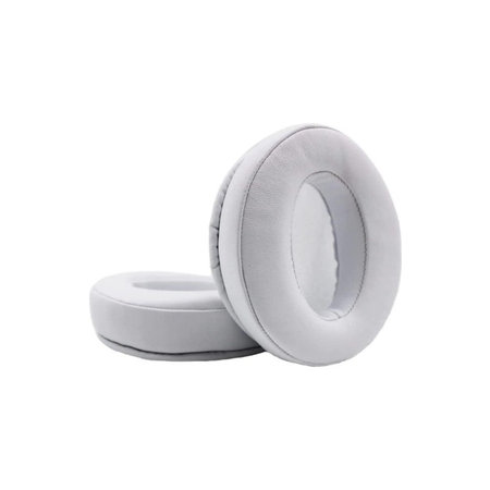 Nadomestne blazinice za ušesa za Sennheiser HD300, 300BT, 4.50BTNC, Spominska pena + PU usnje, Bele, 1 par