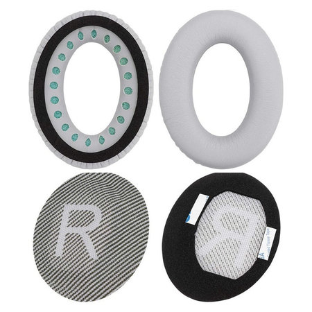 Nadomestne blazinice za ušesa za Bose QuietComfort 35, Spominska pena + PU usnje, Sive, 1 par