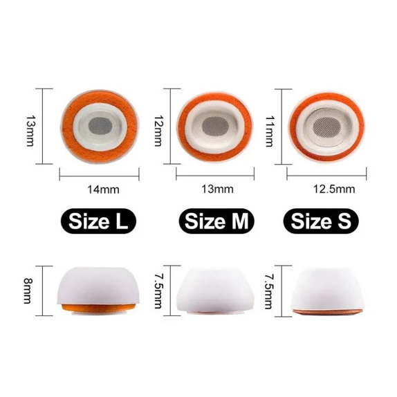 Nadomestni silikonski čepki za Apple AirPods 3 Pro, komplet 3 kos (L, M, S), Beli