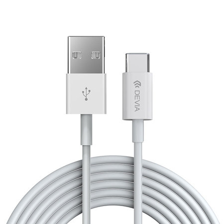 USB / USB-C kabel Smart, 2.1A, 2m, bel, Devia