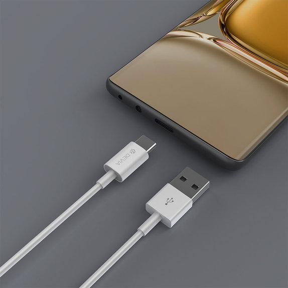 USB / USB-C kabel Smart, 2.1A, 2m, bel, Devia