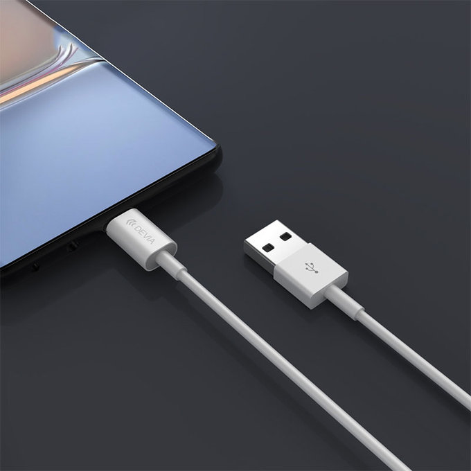 USB / USB-C kabel Smart, 2.1A, 2m, bel, Devia