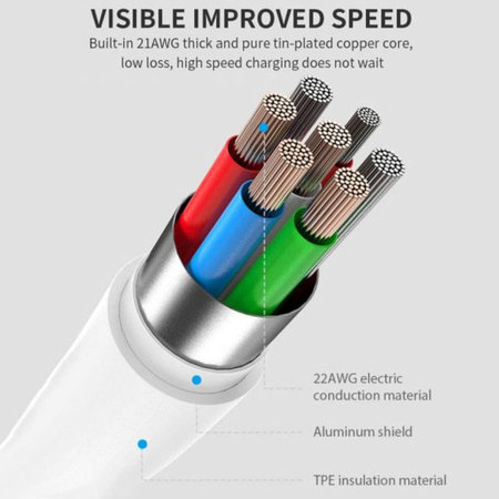 Lightning / USB-C kabel Smart, PD 20W, 1m, bel, Devia