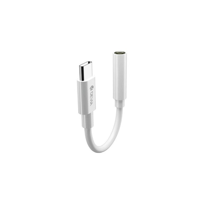 Adapter Smart 3,5mm Jack / USB-C, bel, Devia