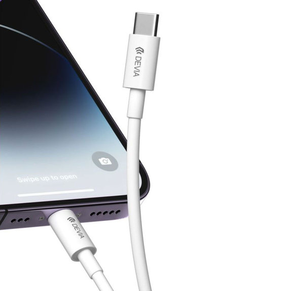 Lightning / USB-C kabel Smart, PD 27W, 2m, bel, Devia